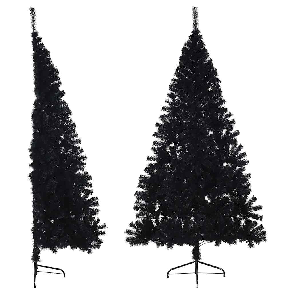 Kunstkerstboom met standaard half 180 cm PVC zwart is nu te koop bij PeponiXL, paradijselijk wonen!