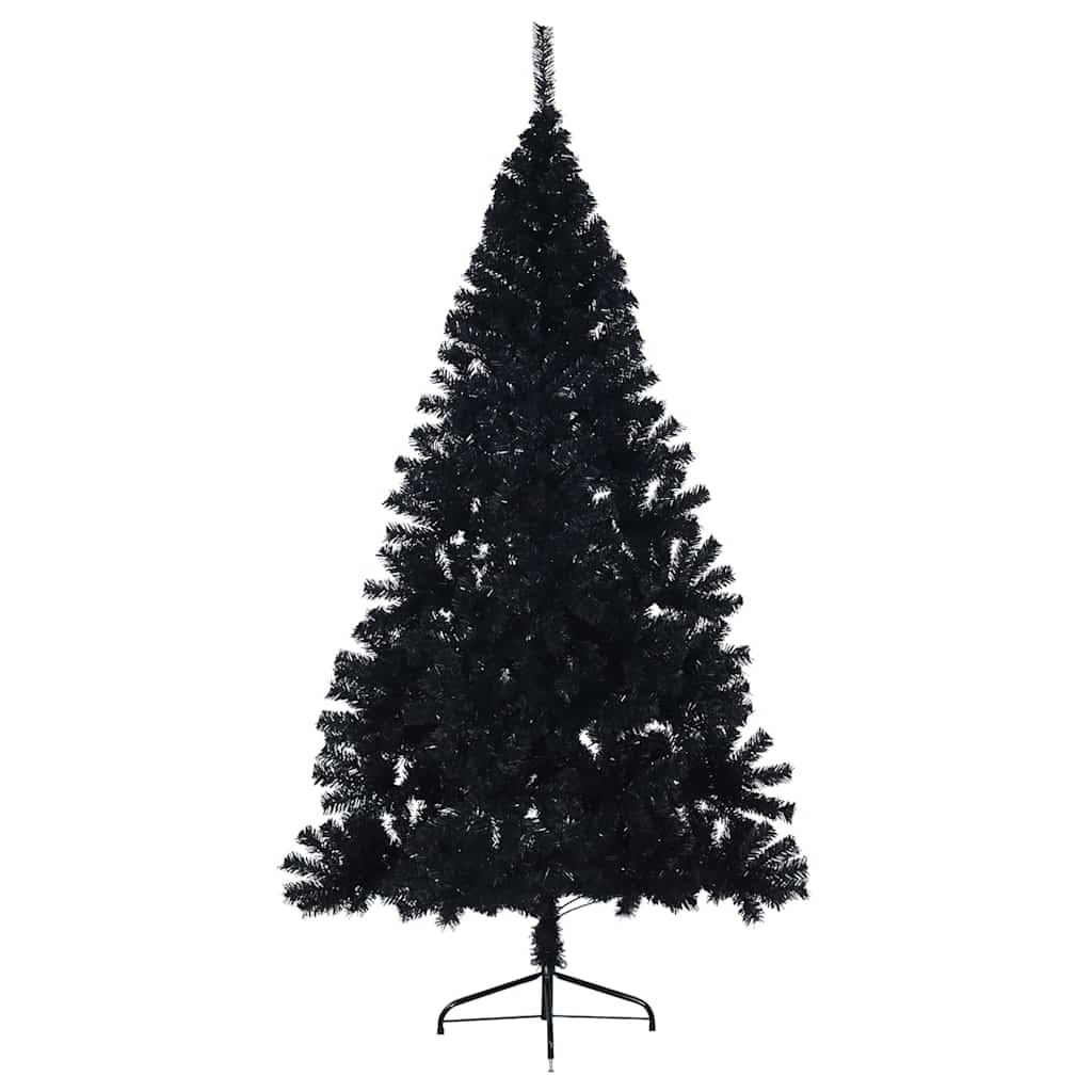 Kunstkerstboom met standaard half 180 cm PVC zwart is nu te koop bij PeponiXL, paradijselijk wonen!