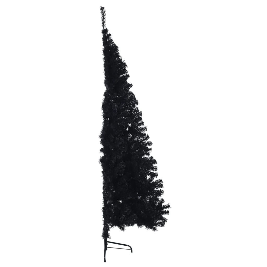 Kunstkerstboom met standaard half 180 cm PVC zwart is nu te koop bij PeponiXL, paradijselijk wonen!