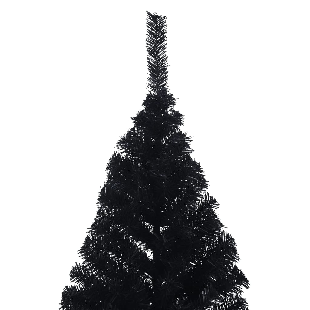 Kunstkerstboom met standaard half 180 cm PVC zwart is nu te koop bij PeponiXL, paradijselijk wonen!