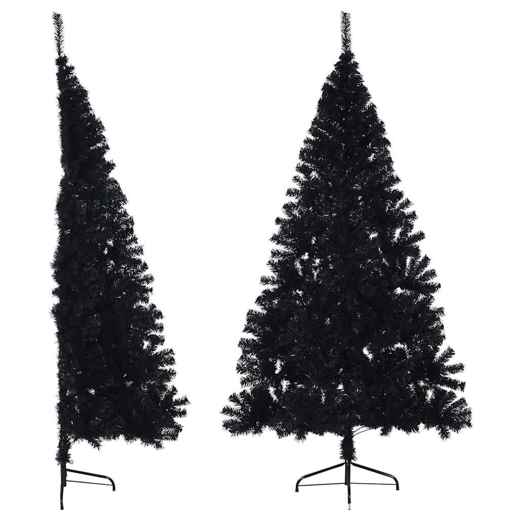 Kunstkerstboom met standaard half 240 cm PVC zwart is nu te koop bij PeponiXL, paradijselijk wonen!