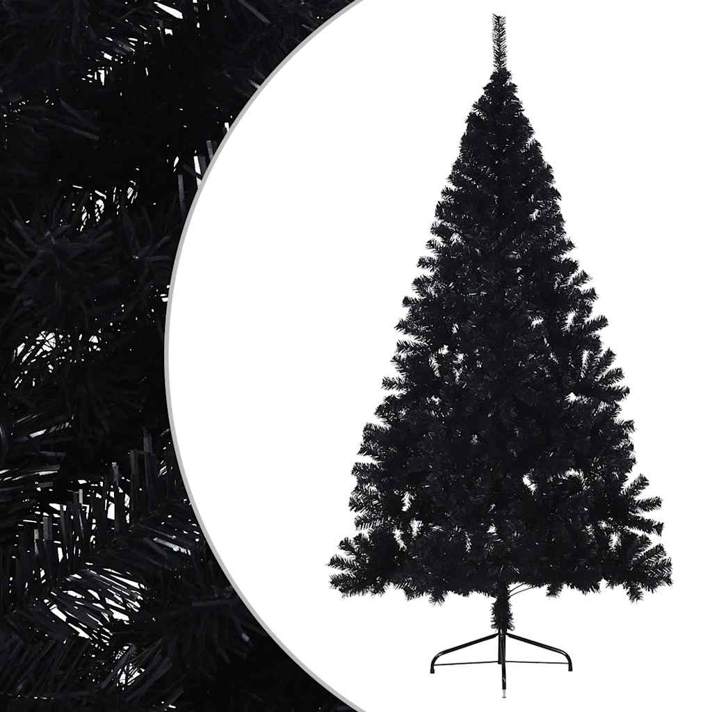 Kunstkerstboom met standaard half 240 cm PVC zwart is nu te koop bij PeponiXL, paradijselijk wonen!