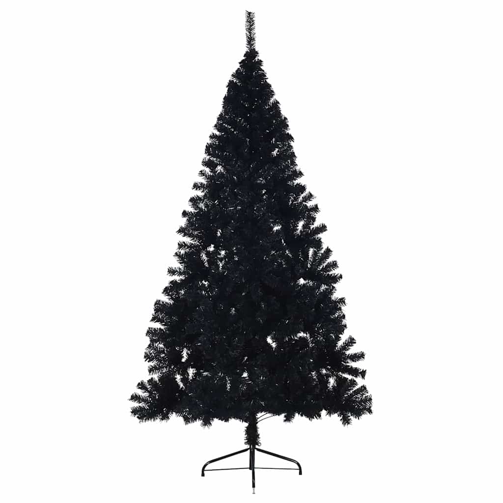 Kunstkerstboom met standaard half 240 cm PVC zwart is nu te koop bij PeponiXL, paradijselijk wonen!