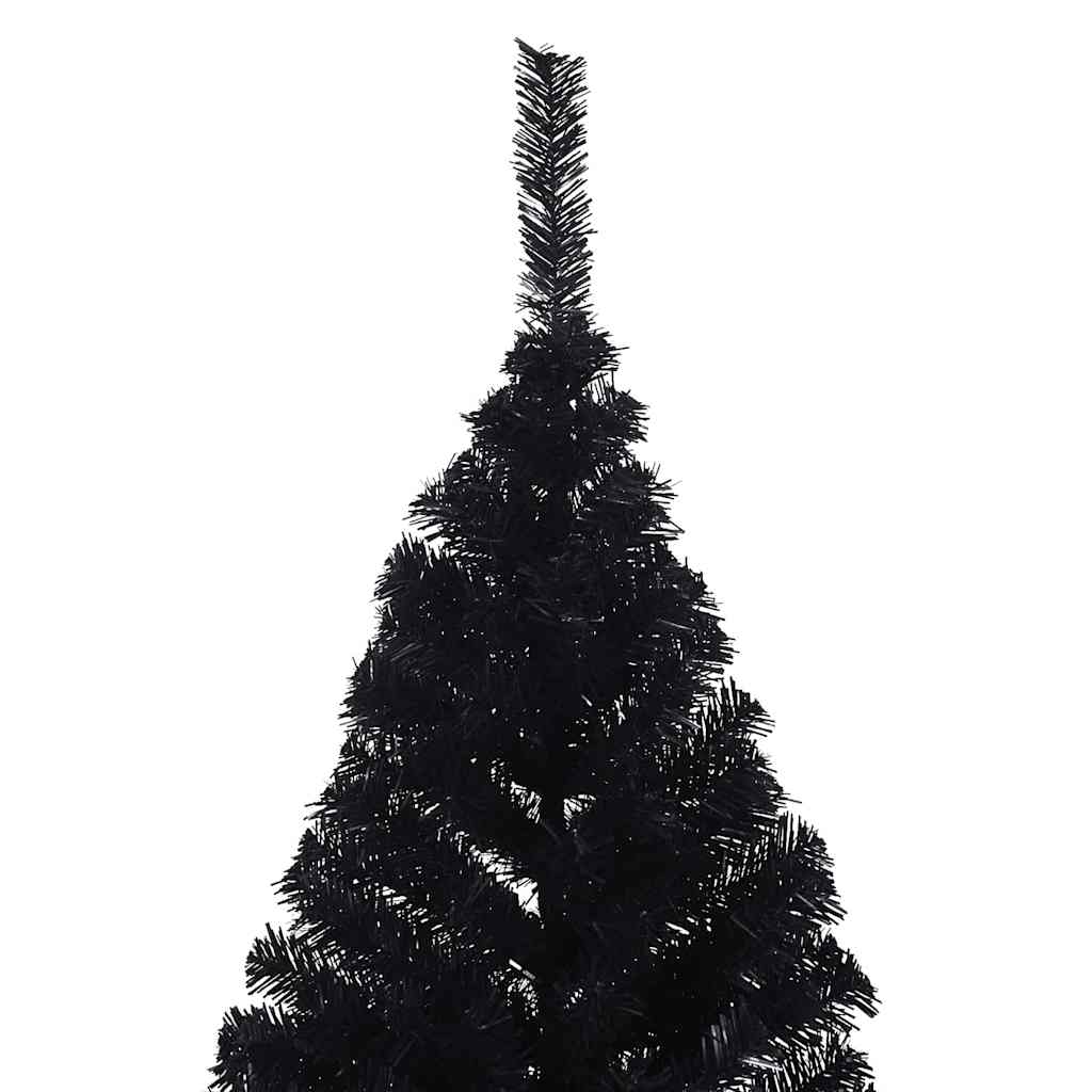 Kunstkerstboom met standaard half 240 cm PVC zwart is nu te koop bij PeponiXL, paradijselijk wonen!