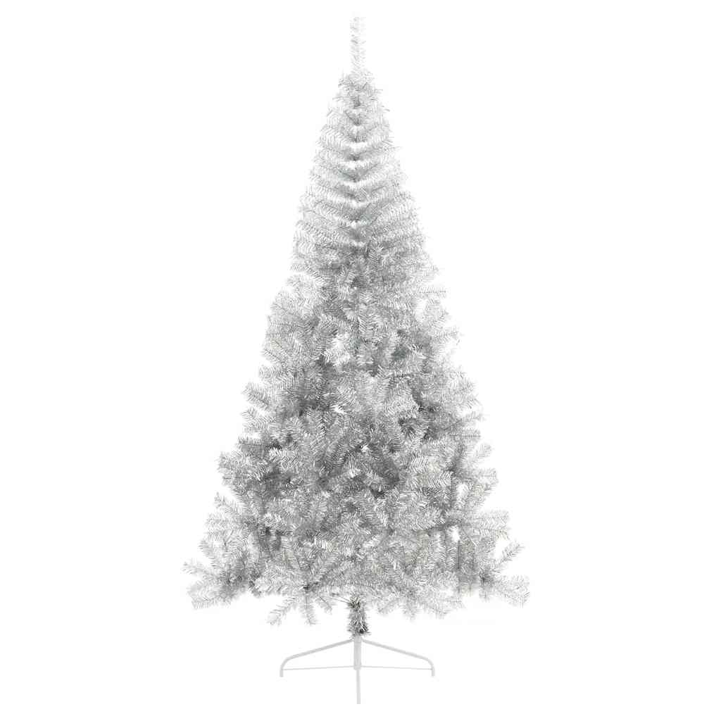 Kunstkerstboom half met standaard 210 cm PET zilverkleurig is nu te koop bij PeponiXL, paradijselijk wonen!