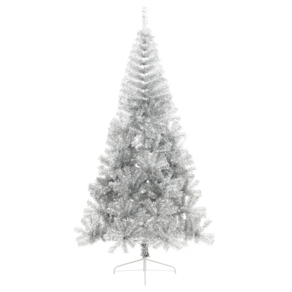 Kunstkerstboom half met standaard 240 cm PET zilverkleurig is nu te koop bij PeponiXL, paradijselijk wonen!