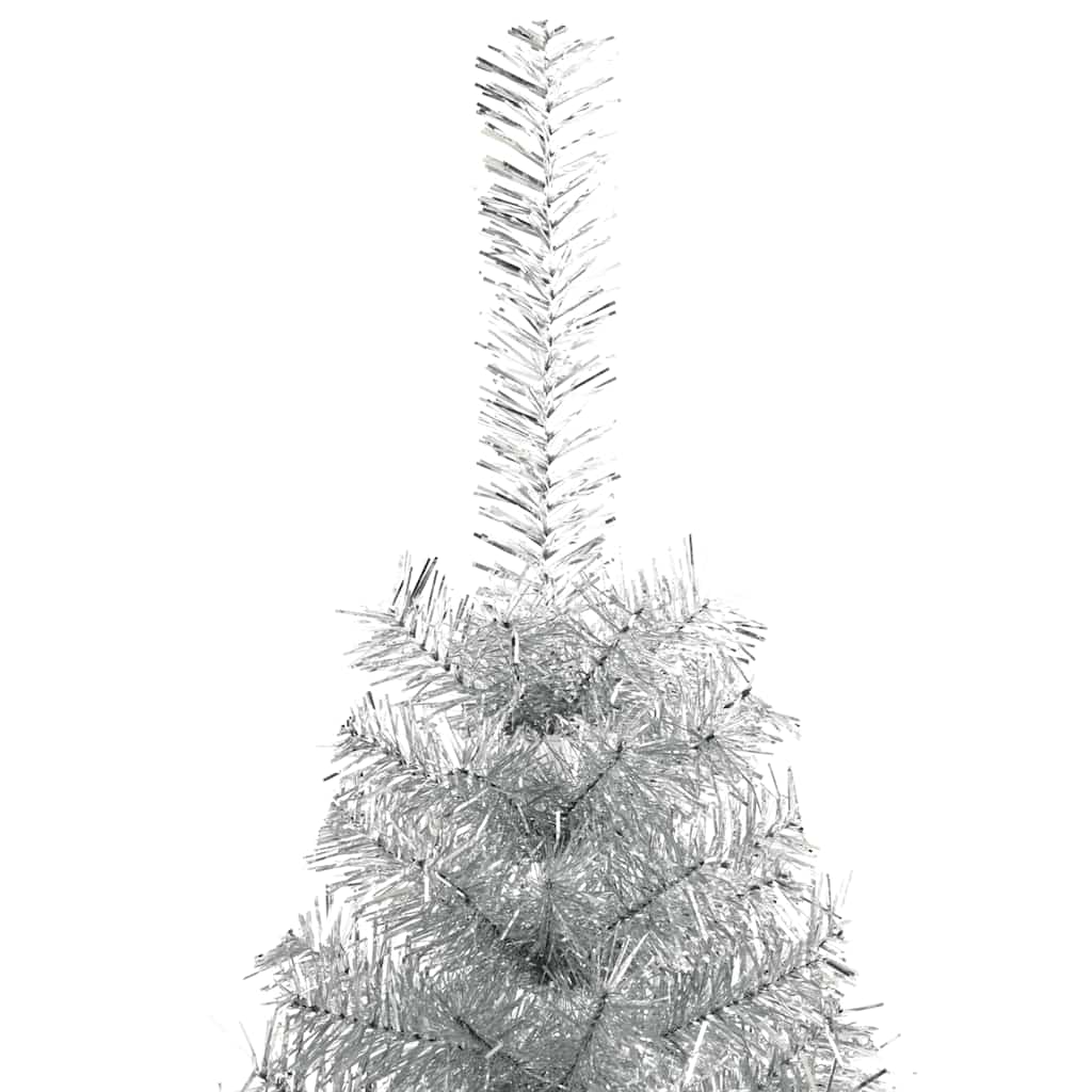 Kunstkerstboom half met standaard 240 cm PET zilverkleurig is nu te koop bij PeponiXL, paradijselijk wonen!