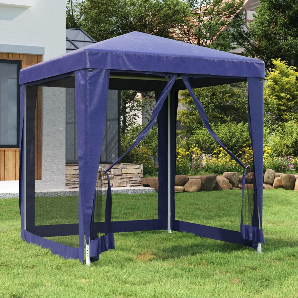 Partytent met 4 mesh zijwanden 2x2 m HDPE blauw is nu te koop bij PeponiXL, paradijselijk wonen!