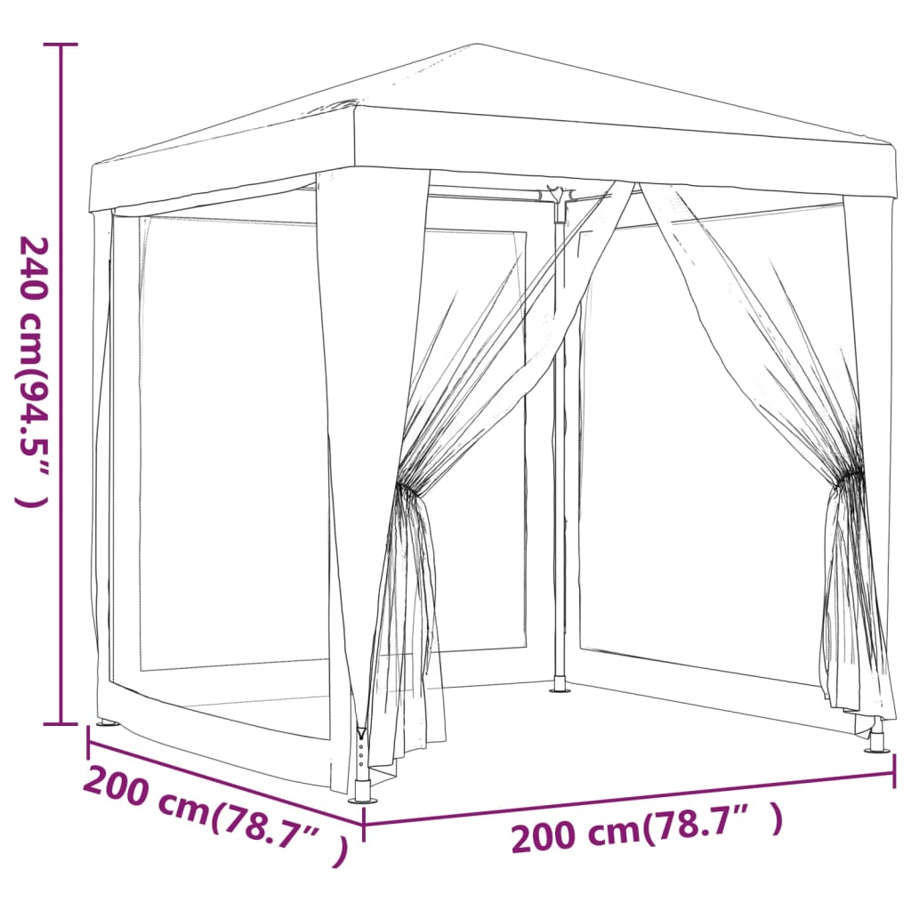Partytent met 4 mesh zijwanden 2x2 m HDPE groen is nu te koop bij PeponiXL, paradijselijk wonen!
