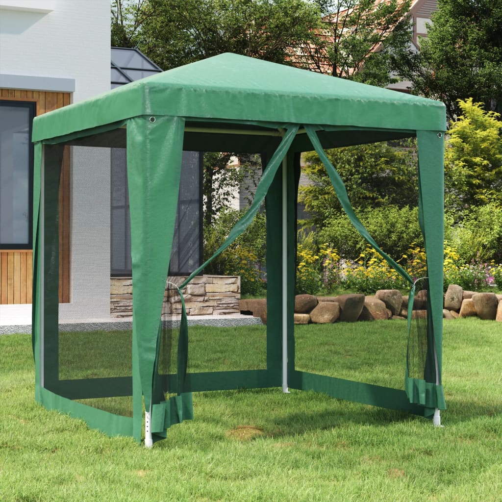 Partytent met 4 mesh zijwanden 2x2 m HDPE groen is nu te koop bij PeponiXL, paradijselijk wonen!