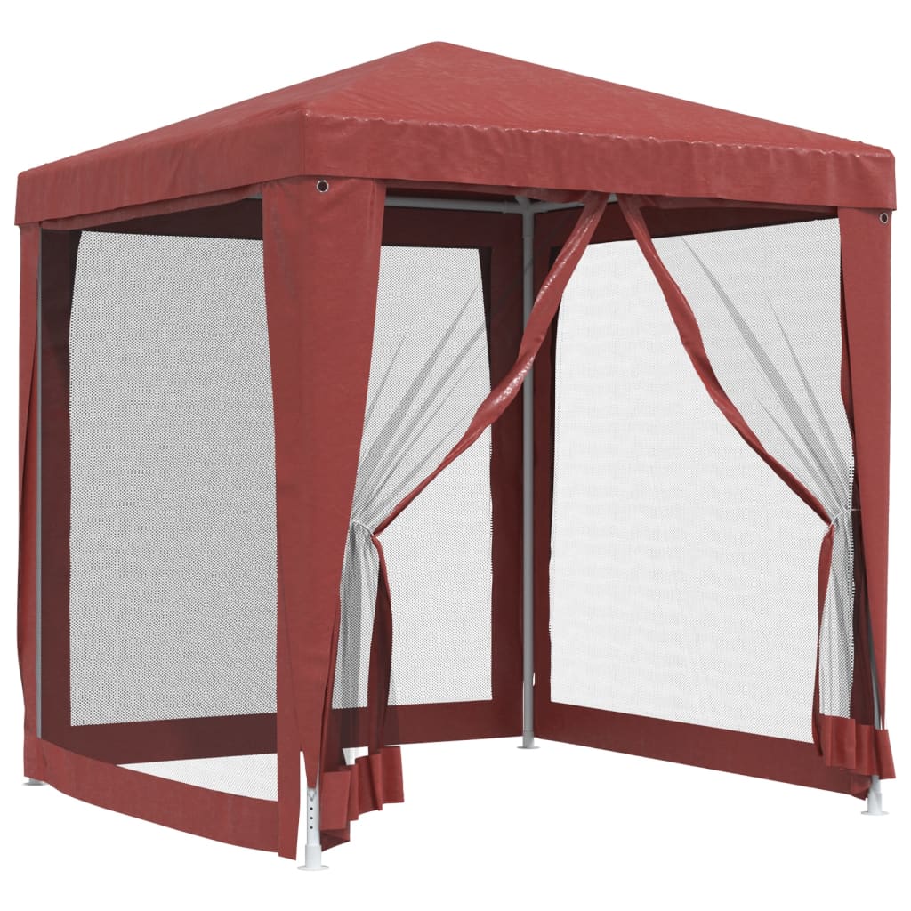 Partytent met 4 mesh zijwanden 2x2 m HDPE rood is nu te koop bij PeponiXL, paradijselijk wonen!