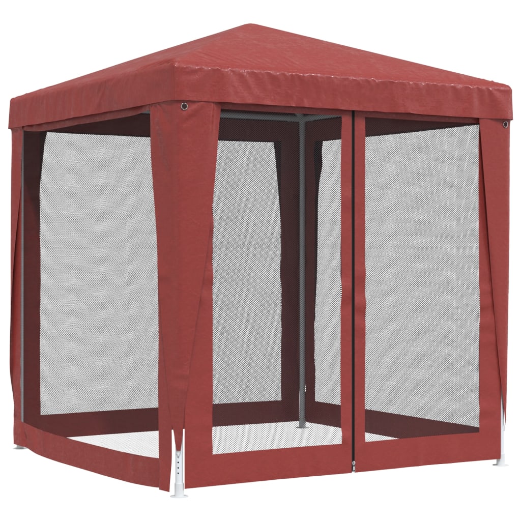 Partytent met 4 mesh zijwanden 2x2 m HDPE rood is nu te koop bij PeponiXL, paradijselijk wonen!
