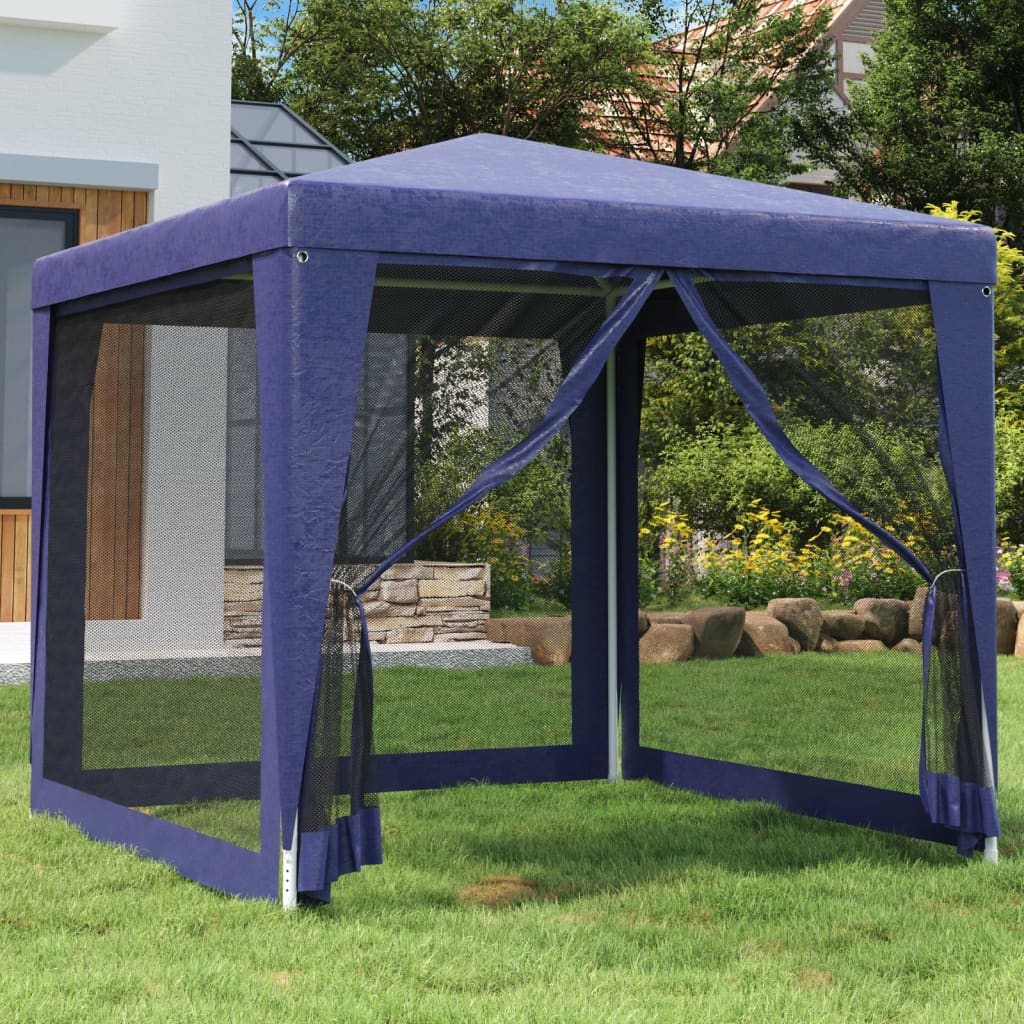 Partytent met 4 mesh zijwanden 2,5x2,5 m HDPE blauw is nu te koop bij PeponiXL, paradijselijk wonen!