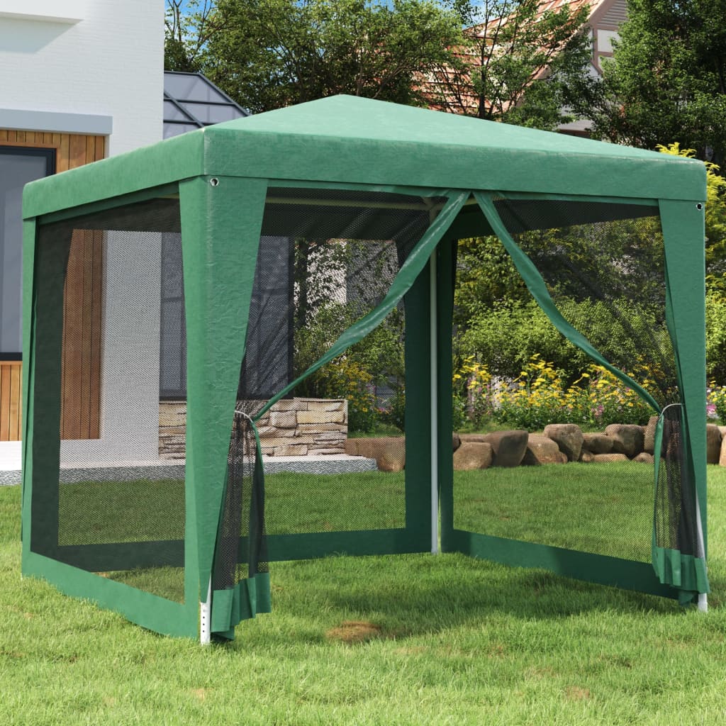 Partytent met 4 mesh zijwanden 2,5x2,5 m HDPE groen is nu te koop bij PeponiXL, paradijselijk wonen!