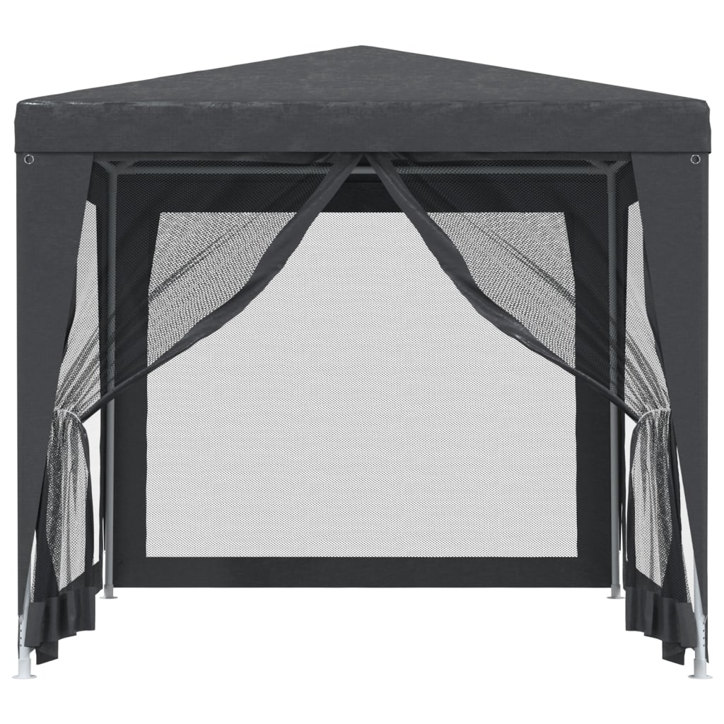 Partytent met 4 mesh zijwanden 2,5x2,5 m HDPE antracietkleurig is nu te koop bij PeponiXL, paradijselijk wonen!