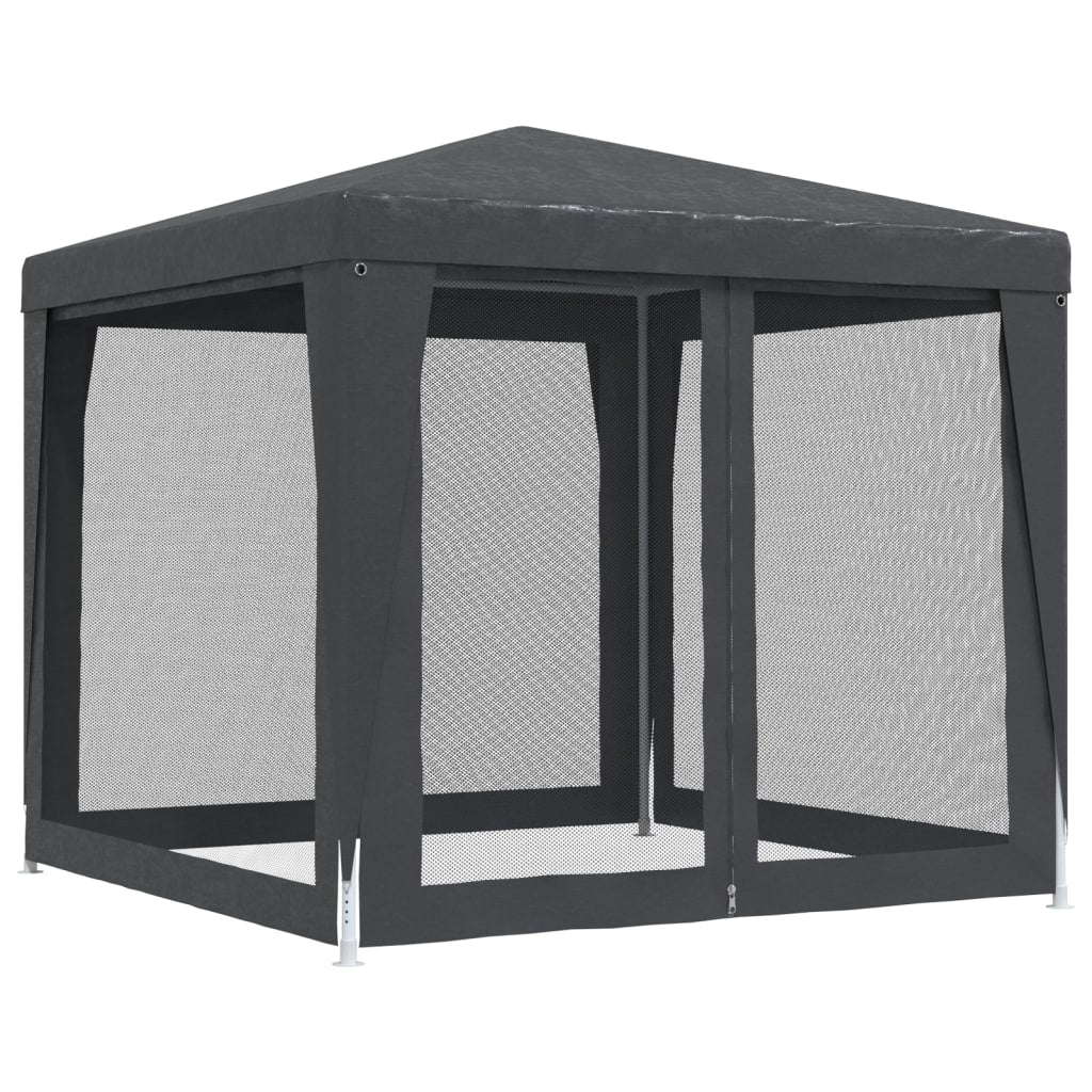 Partytent met 4 mesh zijwanden 2,5x2,5 m HDPE antracietkleurig is nu te koop bij PeponiXL, paradijselijk wonen!