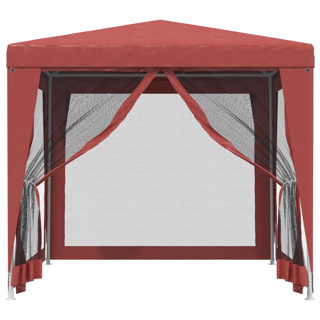 Partytent met 4 mesh zijwanden 2,5x2,5 m HDPE rood is nu te koop bij PeponiXL, paradijselijk wonen!
