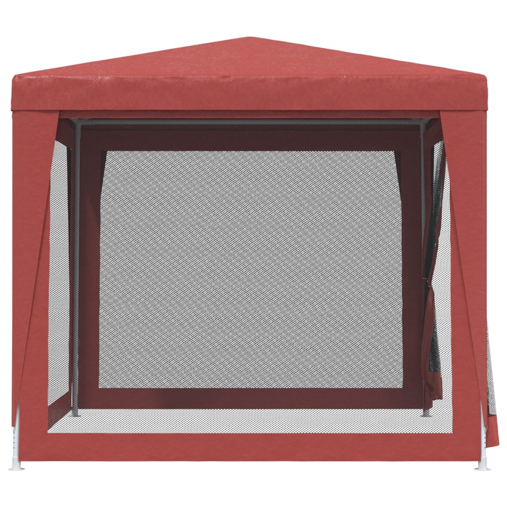 Partytent met 4 mesh zijwanden 2,5x2,5 m HDPE rood is nu te koop bij PeponiXL, paradijselijk wonen!
