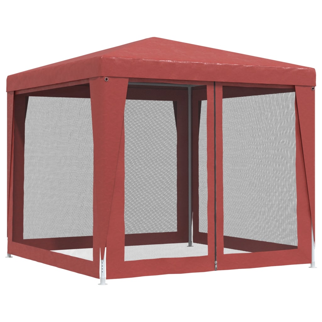 Partytent met 4 mesh zijwanden 2,5x2,5 m HDPE rood is nu te koop bij PeponiXL, paradijselijk wonen!