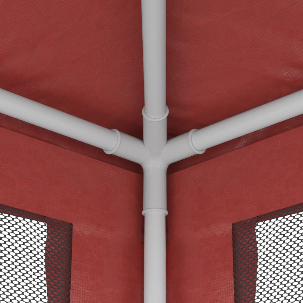 Partytent met 4 mesh zijwanden 2,5x2,5 m HDPE rood is nu te koop bij PeponiXL, paradijselijk wonen!