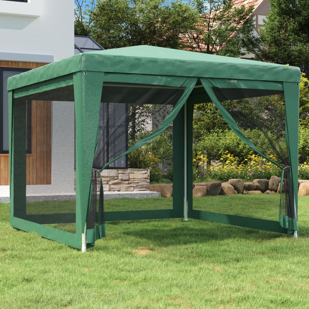 Partytent met 4 mesh zijwanden 3x3 m HDPE groen is nu te koop bij PeponiXL, paradijselijk wonen!