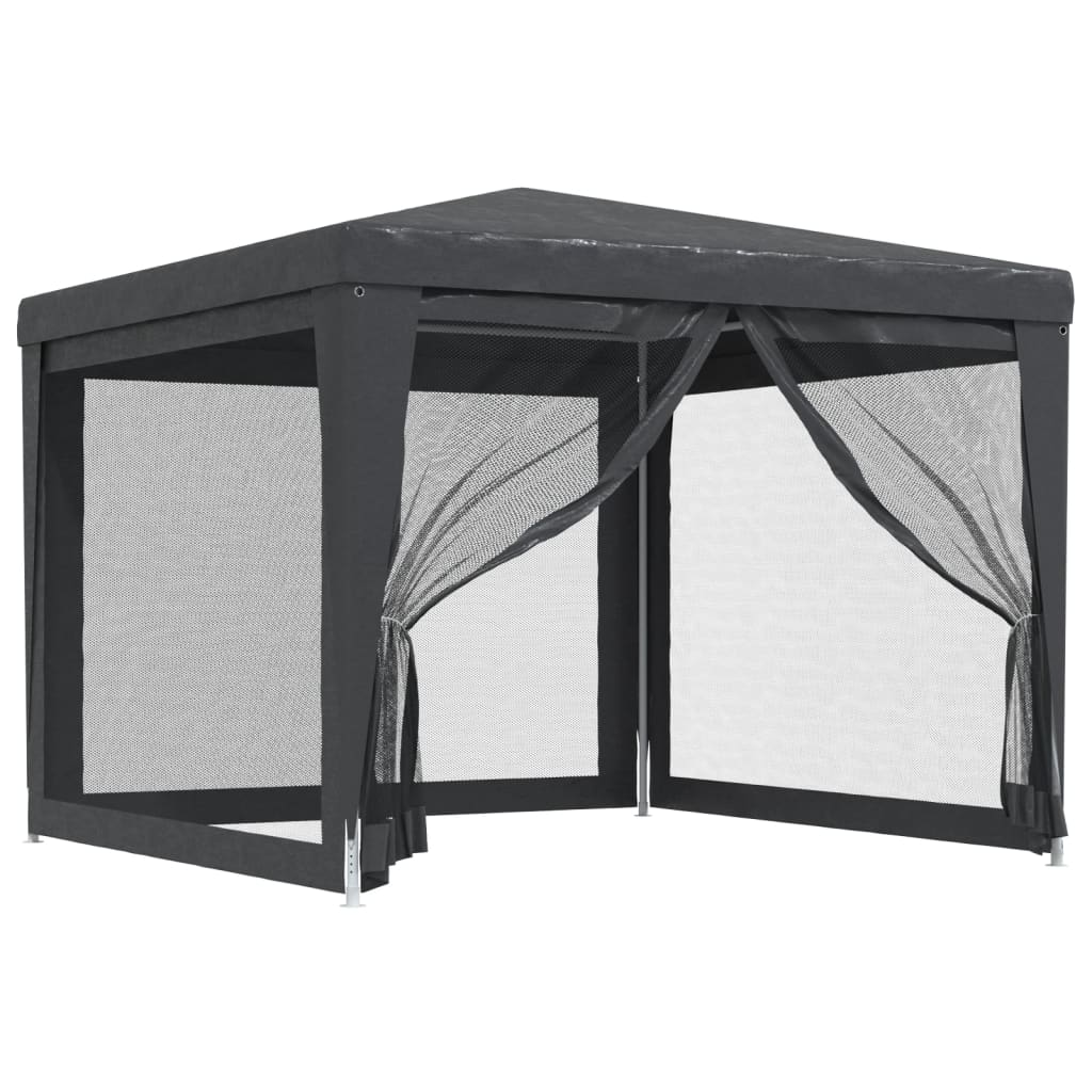 Partytent met 4 mesh zijwanden 3x3 m HDPE antracietkleurig is nu te koop bij PeponiXL, paradijselijk wonen!