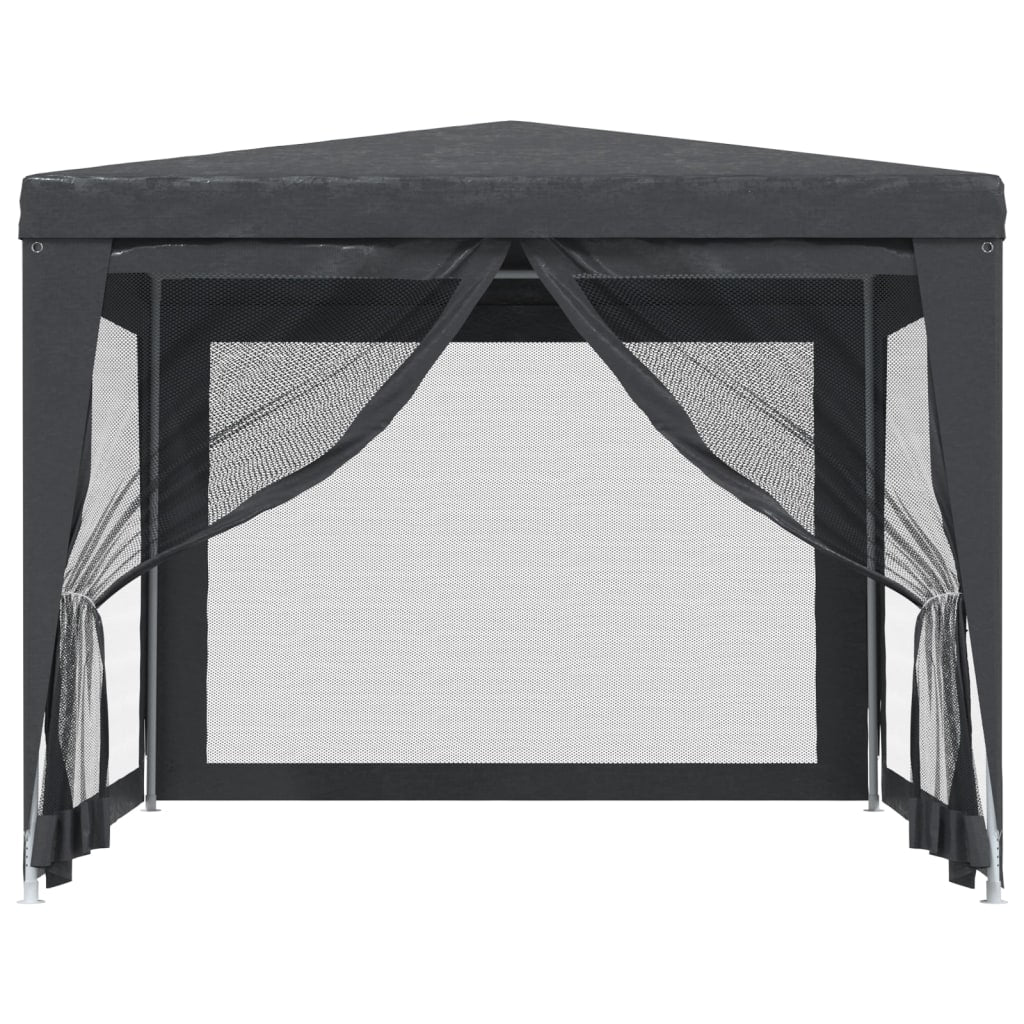 Partytent met 4 mesh zijwanden 3x3 m HDPE antracietkleurig is nu te koop bij PeponiXL, paradijselijk wonen!