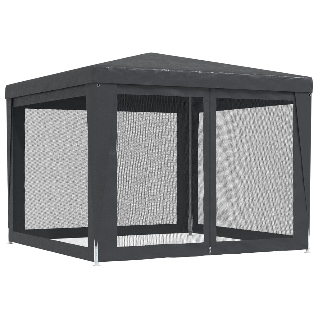 Partytent met 4 mesh zijwanden 3x3 m HDPE antracietkleurig is nu te koop bij PeponiXL, paradijselijk wonen!