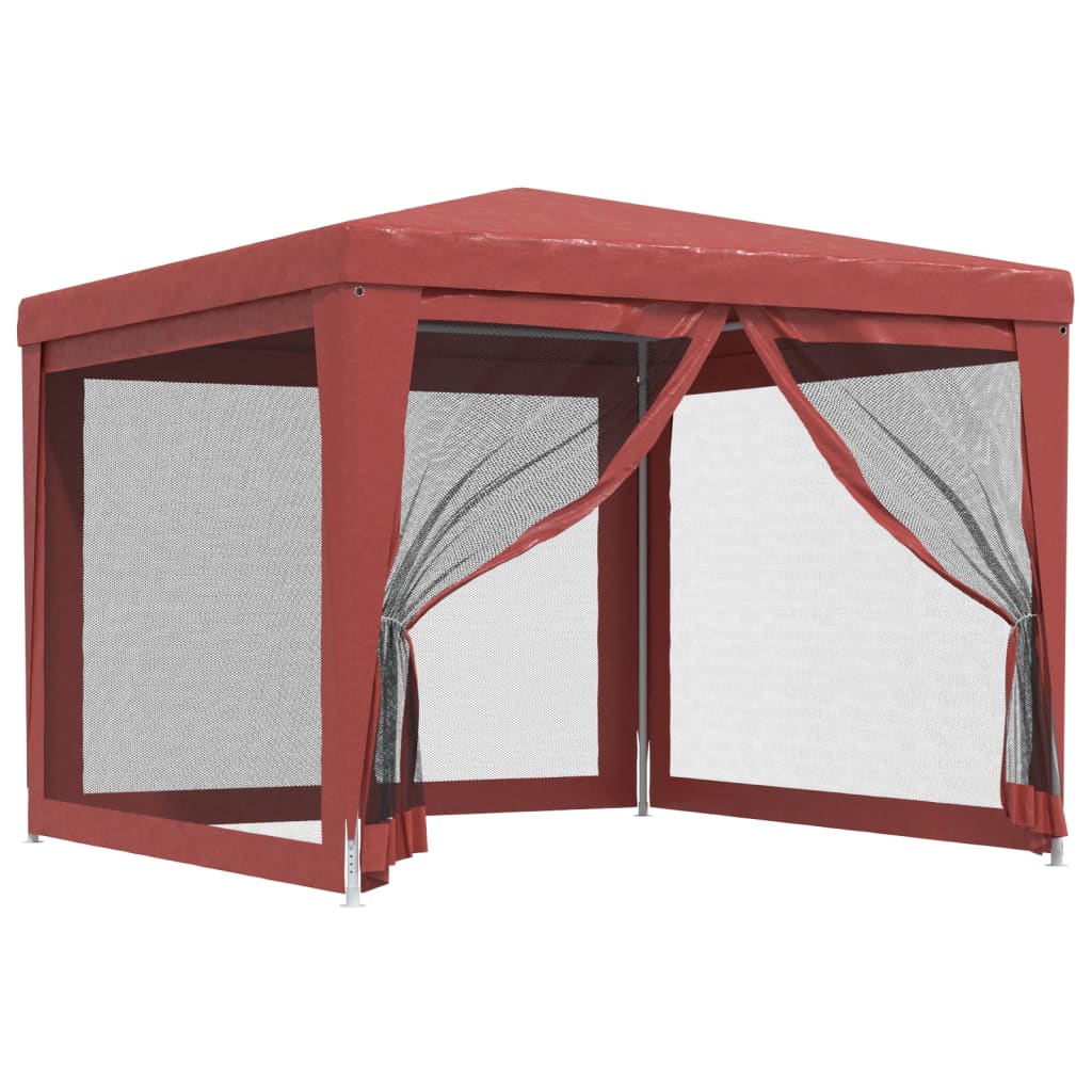 Partytent met 4 mesh zijwanden 3x3 m HDPE rood is nu te koop bij PeponiXL, paradijselijk wonen!