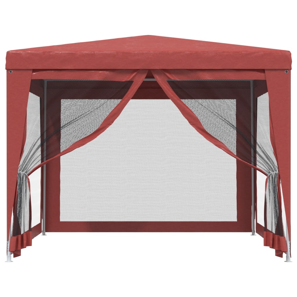Partytent met 4 mesh zijwanden 3x3 m HDPE rood is nu te koop bij PeponiXL, paradijselijk wonen!