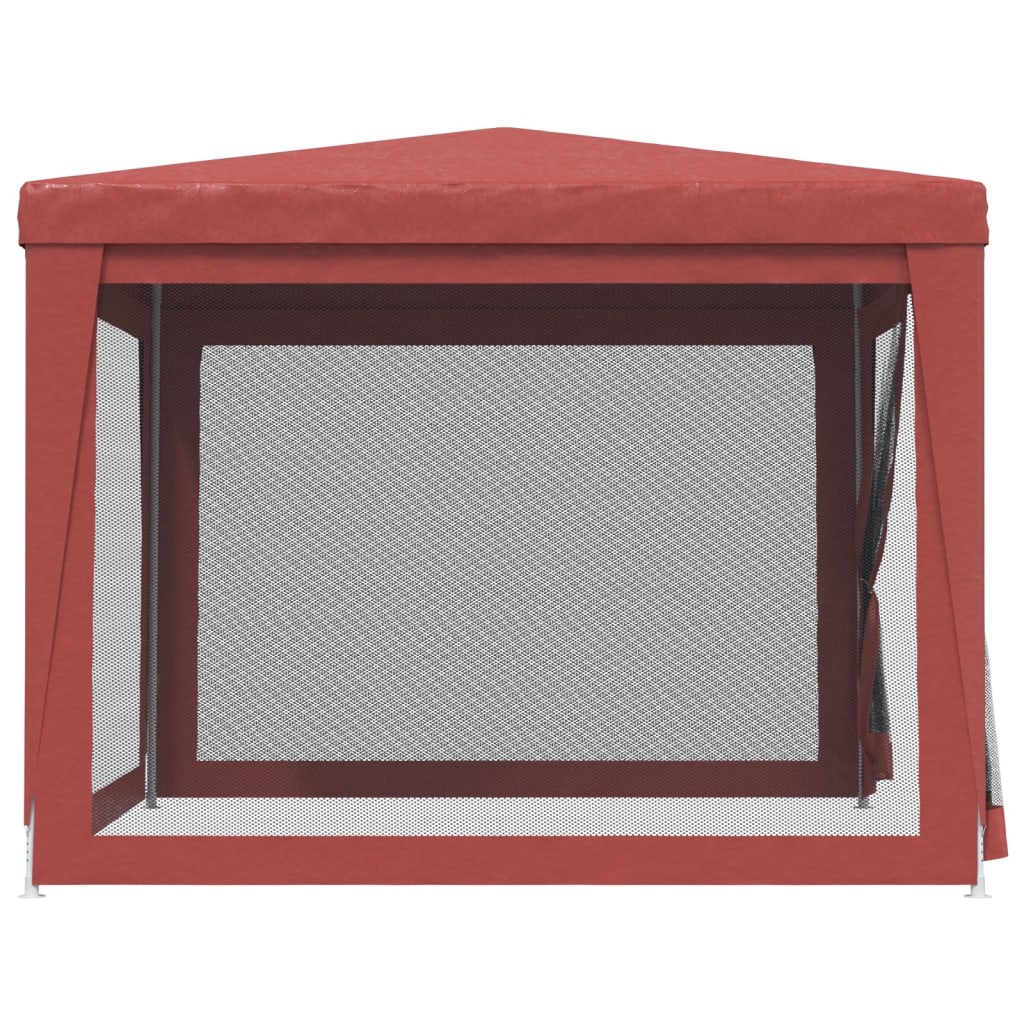 Partytent met 4 mesh zijwanden 3x3 m HDPE rood is nu te koop bij PeponiXL, paradijselijk wonen!