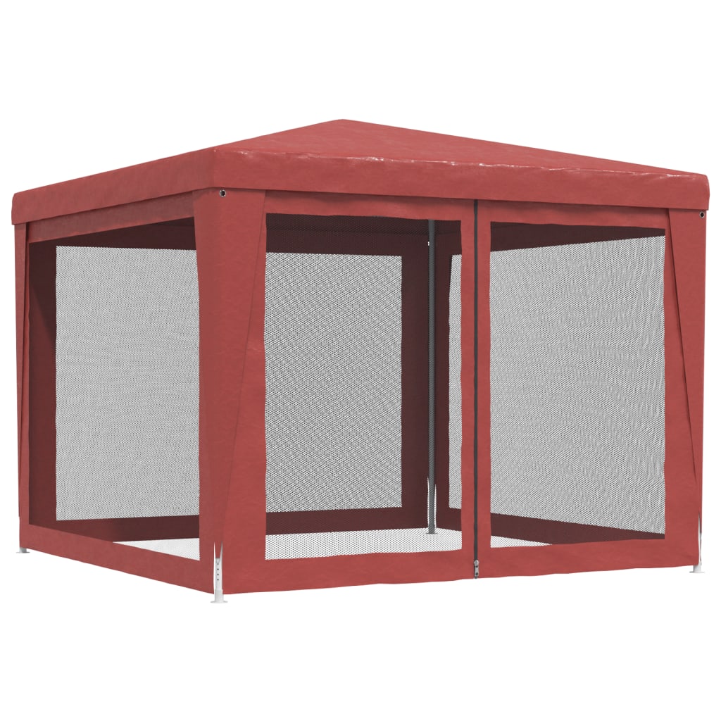 Partytent met 4 mesh zijwanden 3x3 m HDPE rood is nu te koop bij PeponiXL, paradijselijk wonen!