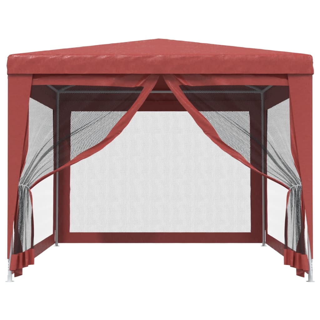 Partytent met 4 mesh zijwanden 3x4 m HDPE rood is nu te koop bij PeponiXL, paradijselijk wonen!