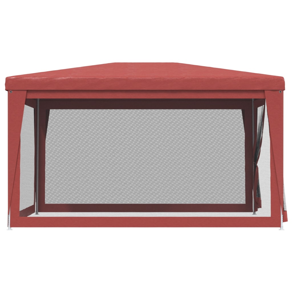 Partytent met 4 mesh zijwanden 3x4 m HDPE rood is nu te koop bij PeponiXL, paradijselijk wonen!