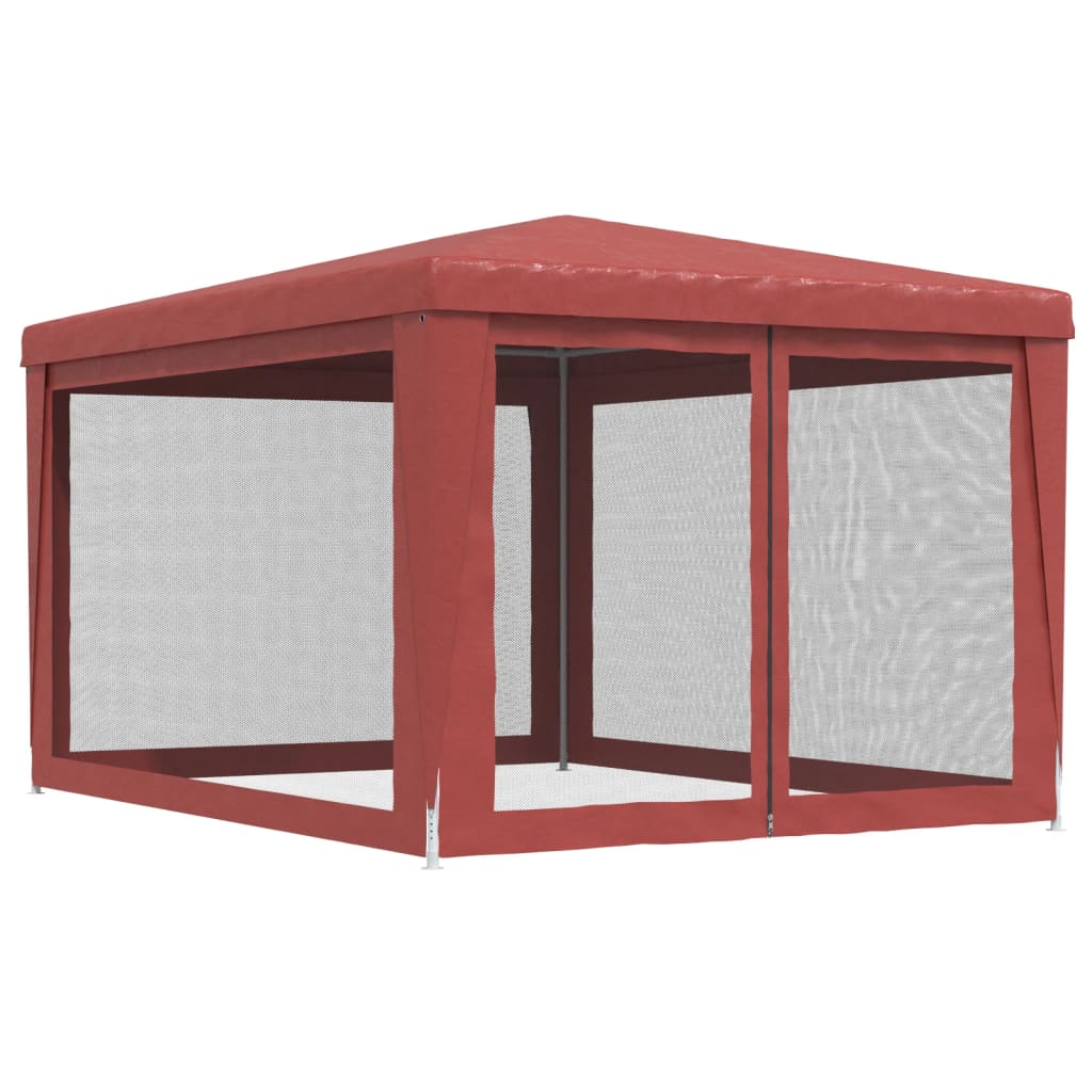 Partytent met 4 mesh zijwanden 3x4 m HDPE rood is nu te koop bij PeponiXL, paradijselijk wonen!