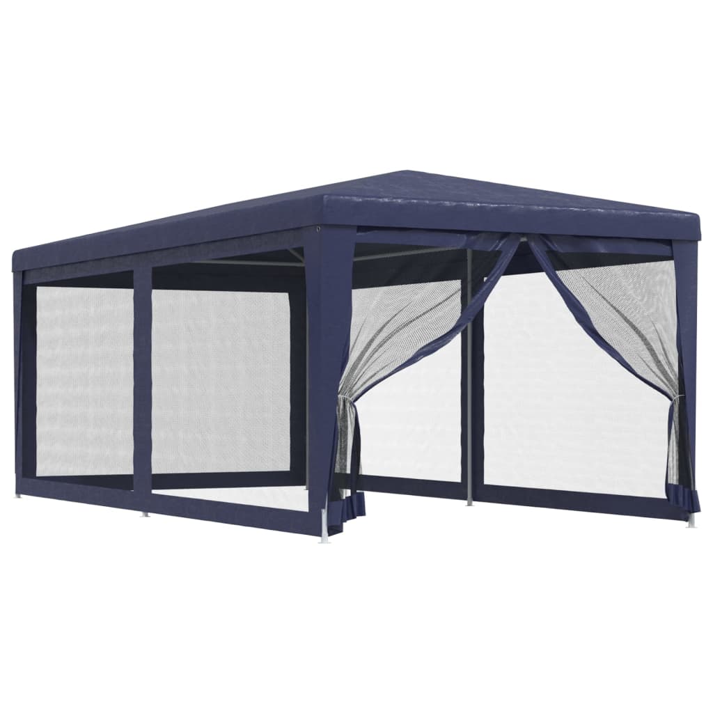 Partytent met 6 mesh zijwanden 3x6 m HDPE blauw is nu te koop bij PeponiXL, paradijselijk wonen!
