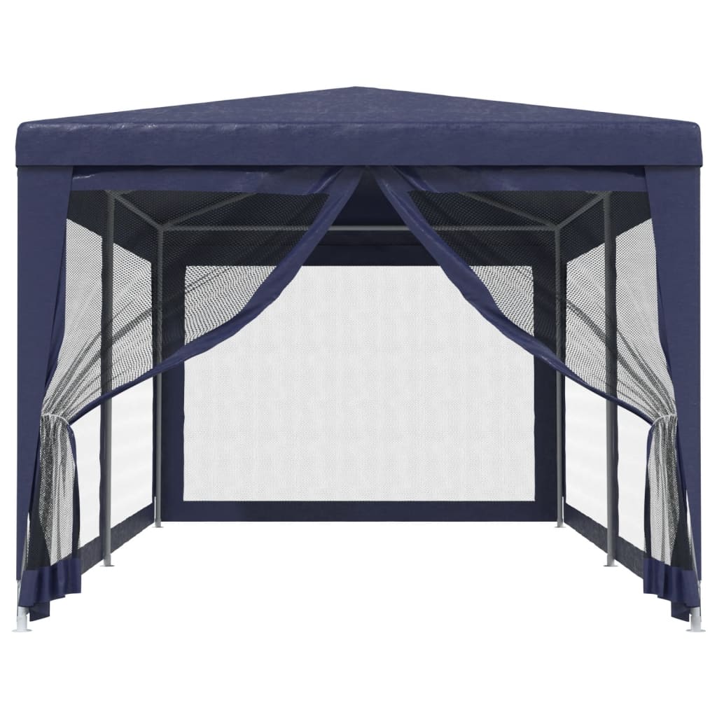 Partytent met 6 mesh zijwanden 3x6 m HDPE blauw is nu te koop bij PeponiXL, paradijselijk wonen!