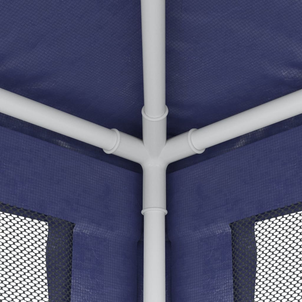 Partytent met 6 mesh zijwanden 3x6 m HDPE blauw is nu te koop bij PeponiXL, paradijselijk wonen!