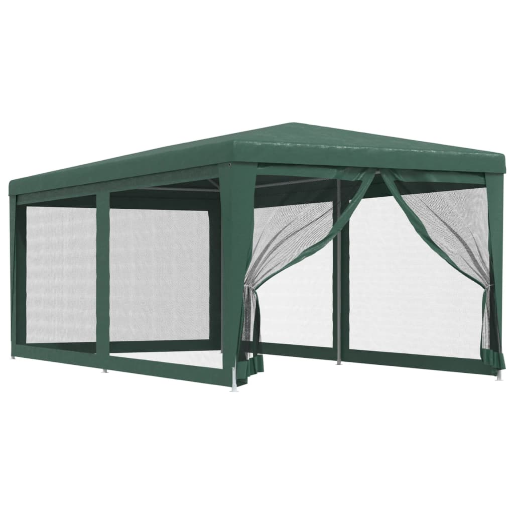 Partytent met 6 mesh zijwanden 3x6 m HDPE groen is nu te koop bij PeponiXL, paradijselijk wonen!