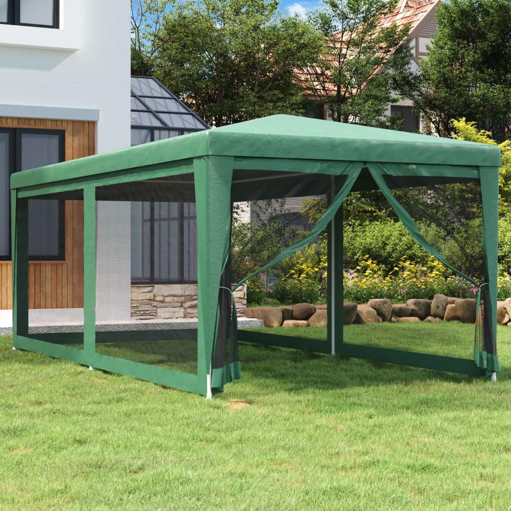 Partytent met 6 mesh zijwanden 3x6 m HDPE groen is nu te koop bij PeponiXL, paradijselijk wonen!