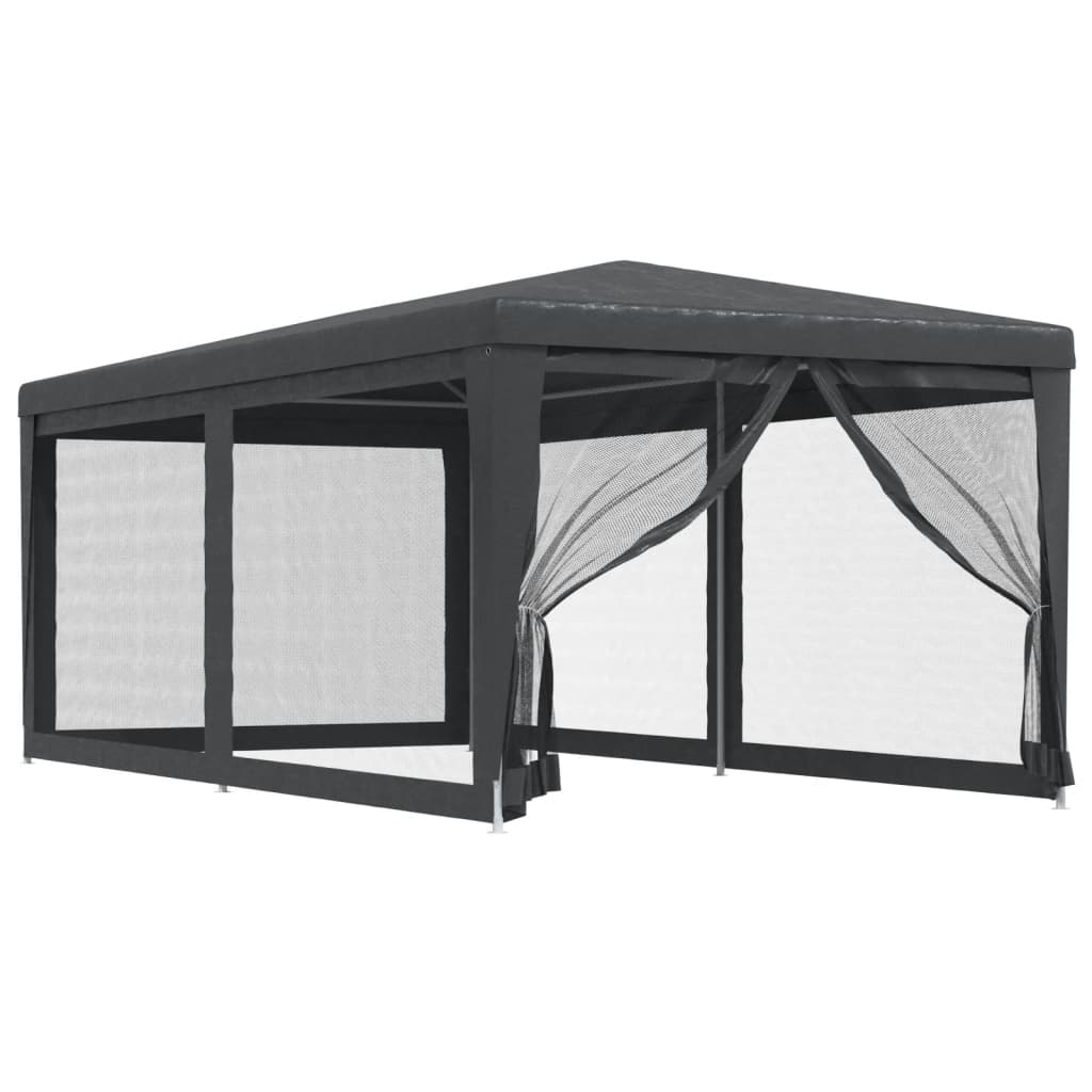 Partytent met 6 mesh zijwanden 3x6 m HDPE antracietkleurig is nu te koop bij PeponiXL, paradijselijk wonen!