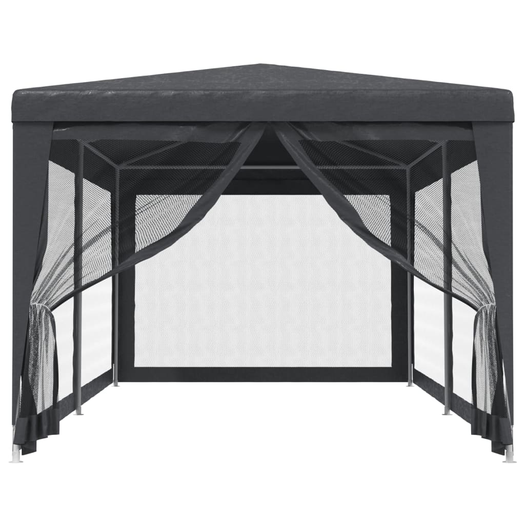 Partytent met 6 mesh zijwanden 3x6 m HDPE antracietkleurig is nu te koop bij PeponiXL, paradijselijk wonen!
