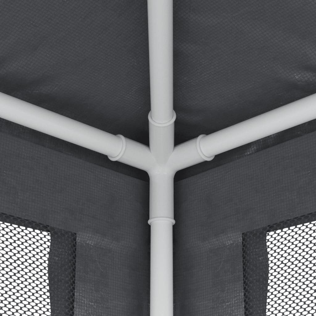 Partytent met 6 mesh zijwanden 3x6 m HDPE antracietkleurig is nu te koop bij PeponiXL, paradijselijk wonen!