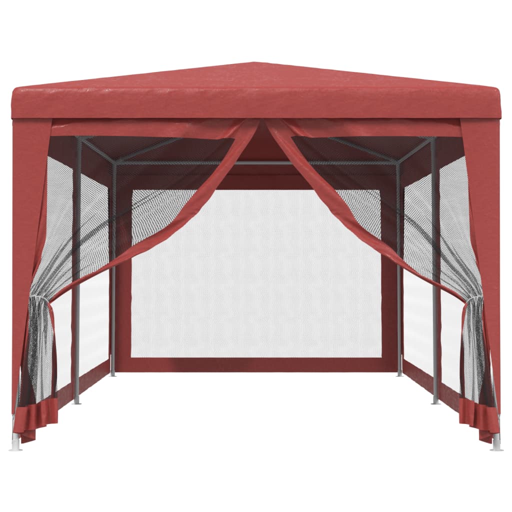 Partytent met 6 mesh zijwanden 3x6 m HDPE rood is nu te koop bij PeponiXL, paradijselijk wonen!