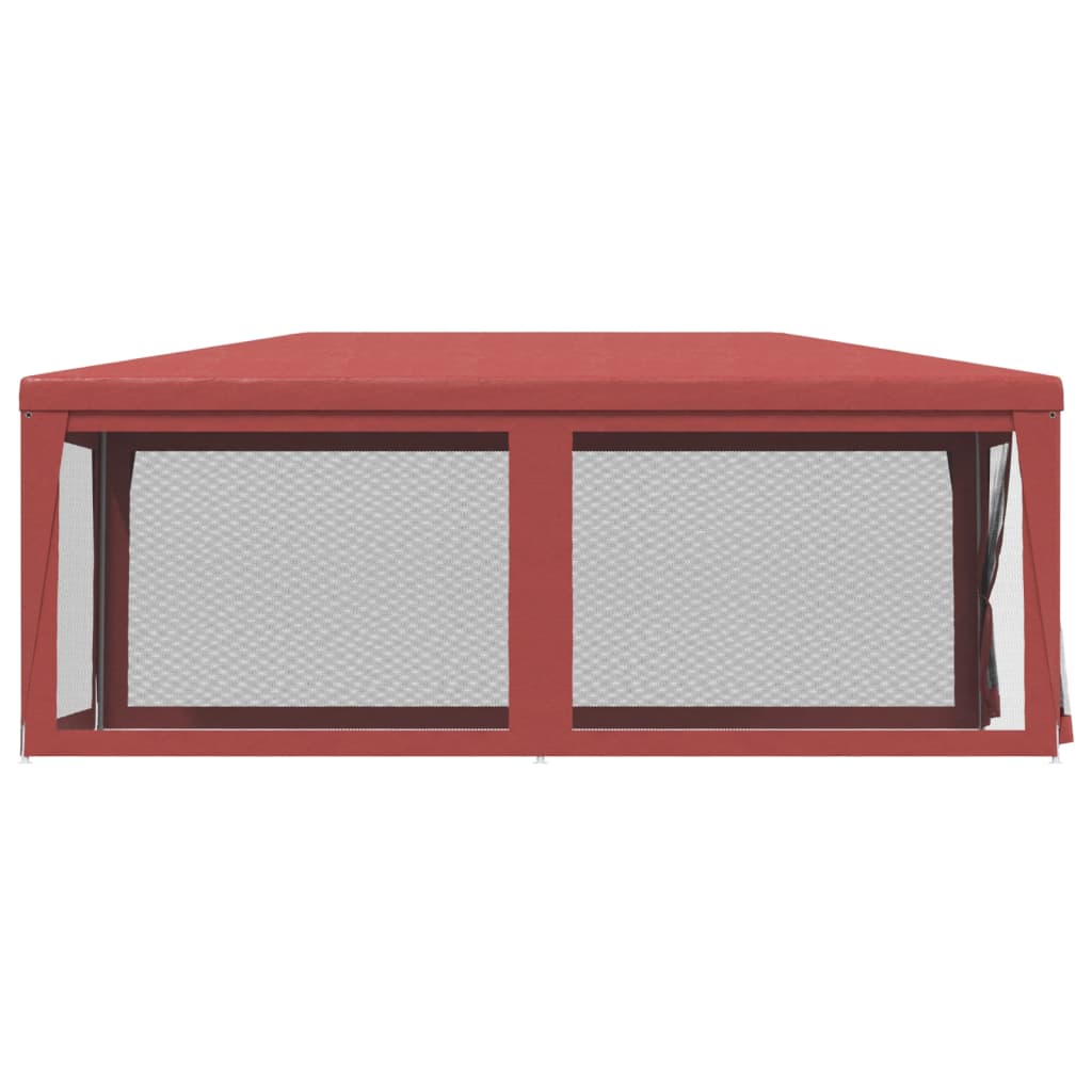 Partytent met 6 mesh zijwanden 3x6 m HDPE rood is nu te koop bij PeponiXL, paradijselijk wonen!