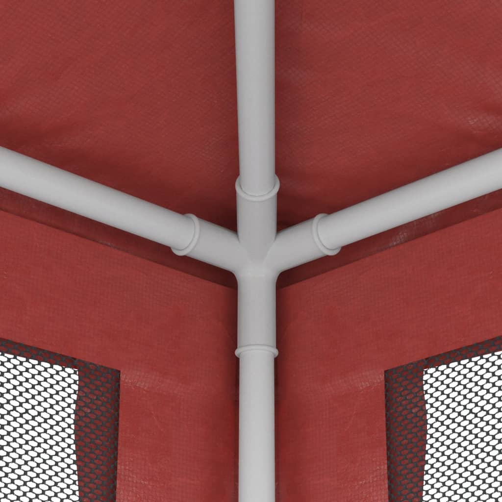 Partytent met 6 mesh zijwanden 3x6 m HDPE rood is nu te koop bij PeponiXL, paradijselijk wonen!