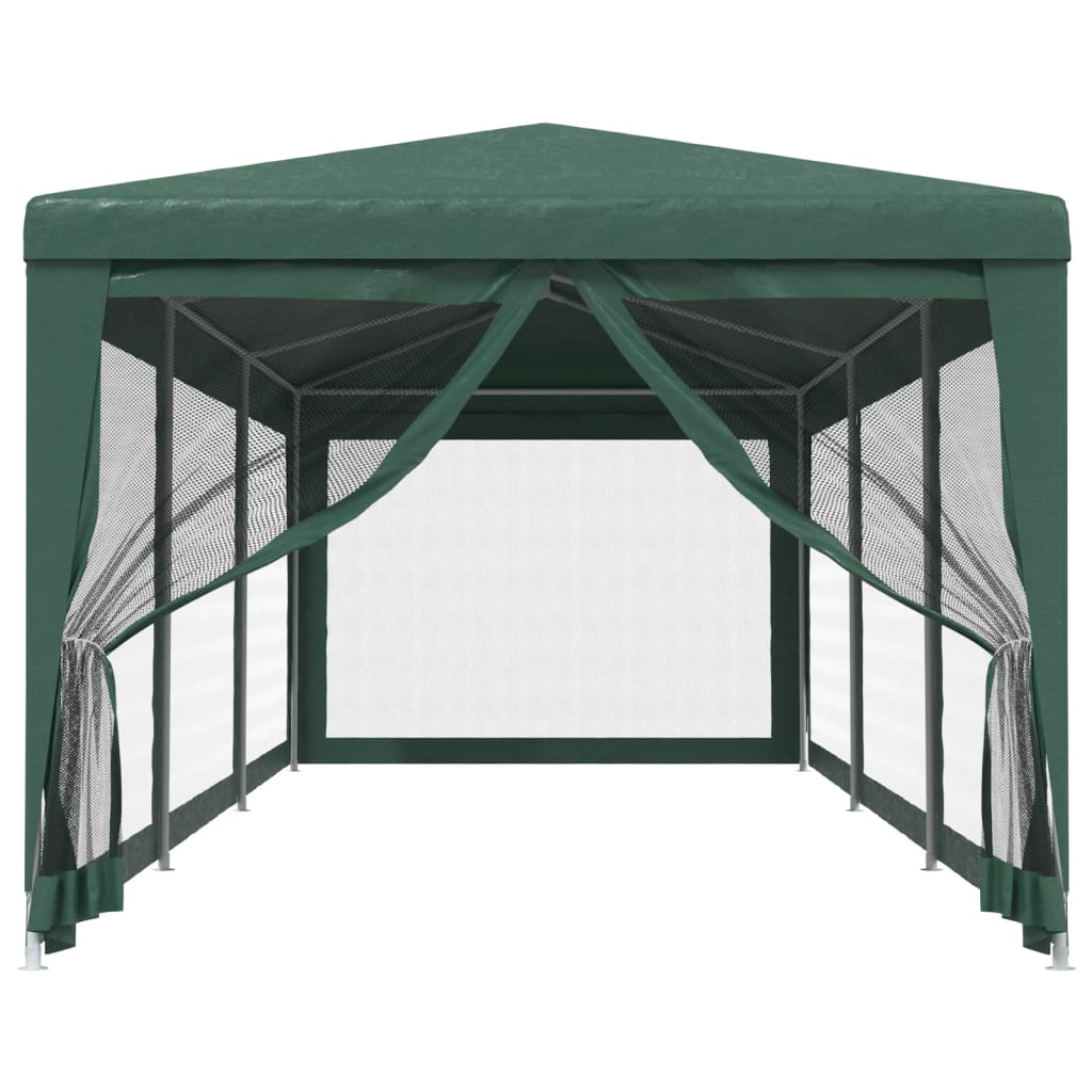Partytent met 8 mesh zijwanden 3x9 m HDPE groen is nu te koop bij PeponiXL, paradijselijk wonen!
