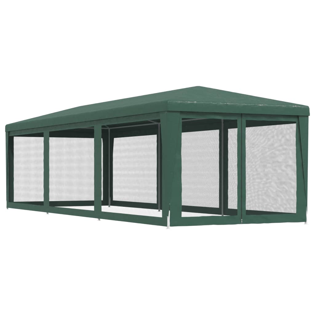Partytent met 8 mesh zijwanden 3x9 m HDPE groen is nu te koop bij PeponiXL, paradijselijk wonen!