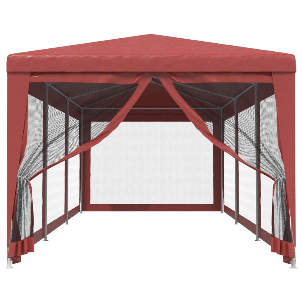 Partytent met 8 mesh zijwanden 3x9 m HDPE rood is nu te koop bij PeponiXL, paradijselijk wonen!