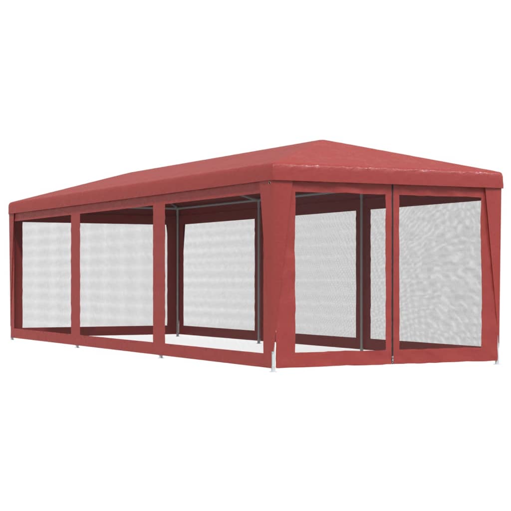 Partytent met 8 mesh zijwanden 3x9 m HDPE rood is nu te koop bij PeponiXL, paradijselijk wonen!